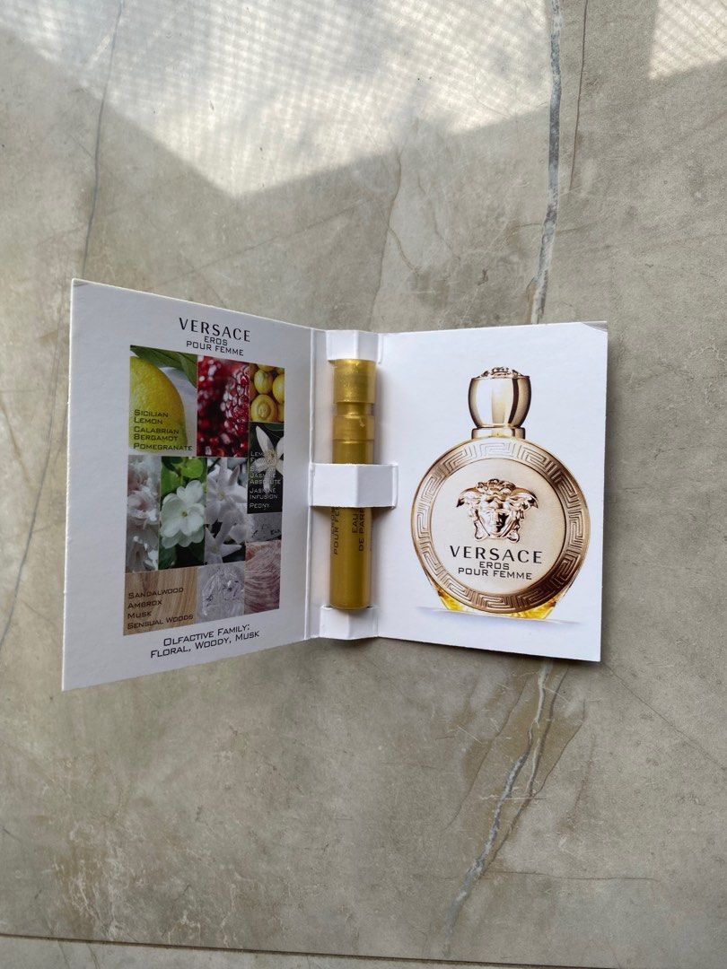 Versace Eros Pour Femme (Category: Fragrance & Deodorants) located in Cagayan de Oro. Submitted by kooxshop (Listing ID 1316458539, Image 2). Description: Eau de Parfume 1ml.