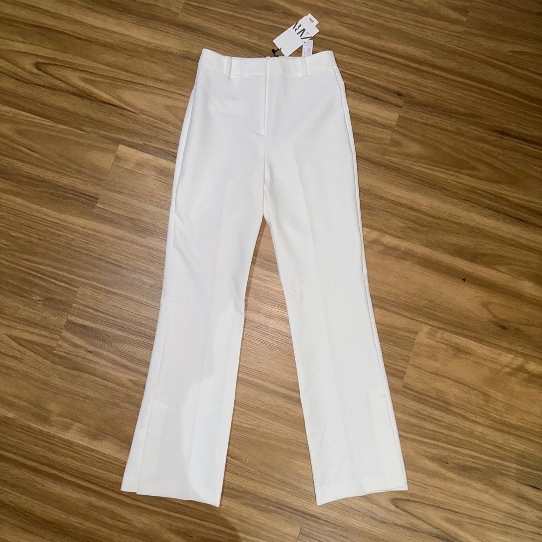 White flare pants zara on sale