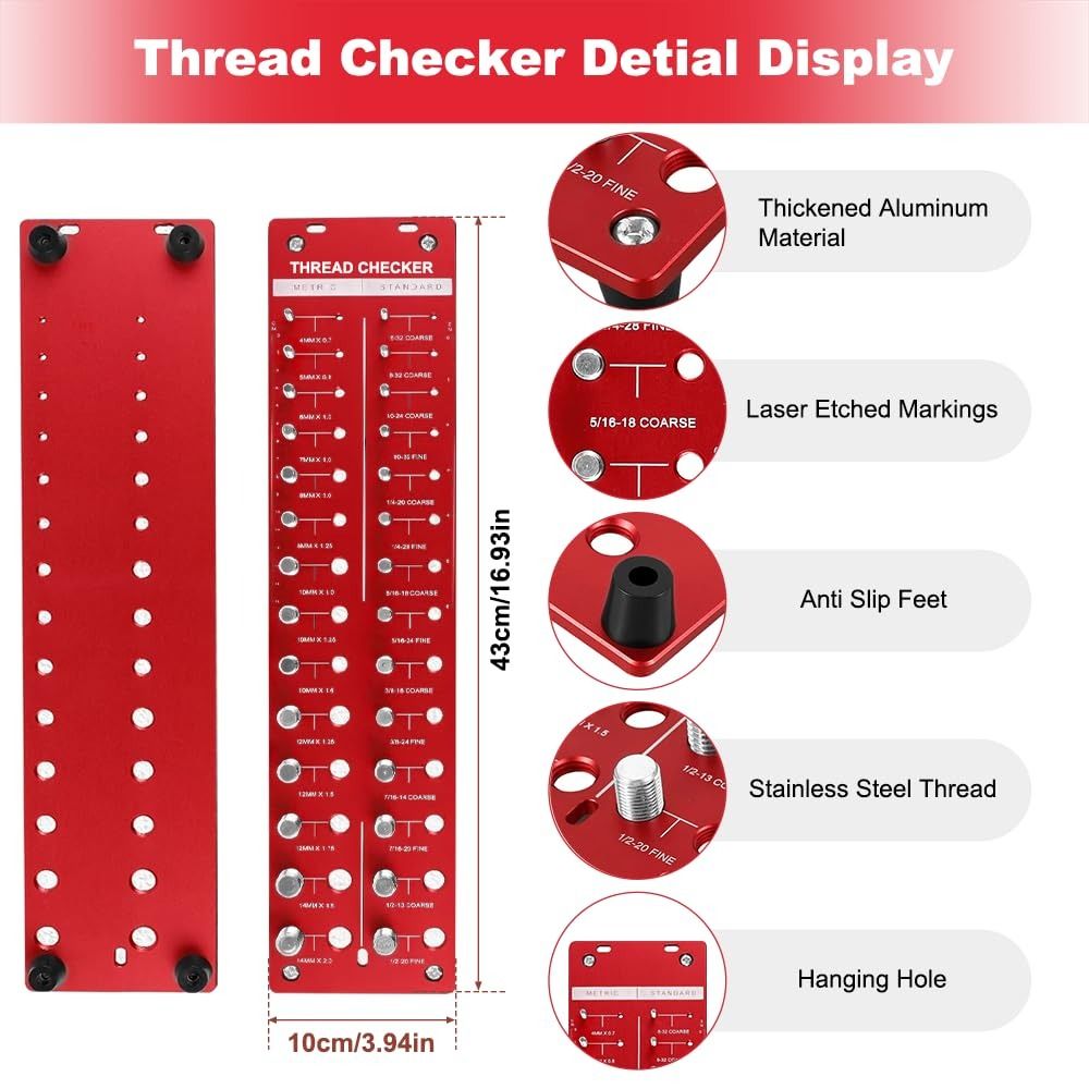 螺絲螺紋螺母測量器 Bolt Thread Checker Screw Size Checker Ruler 螺紋測量器 螺絲測量工具 螺紋 ...