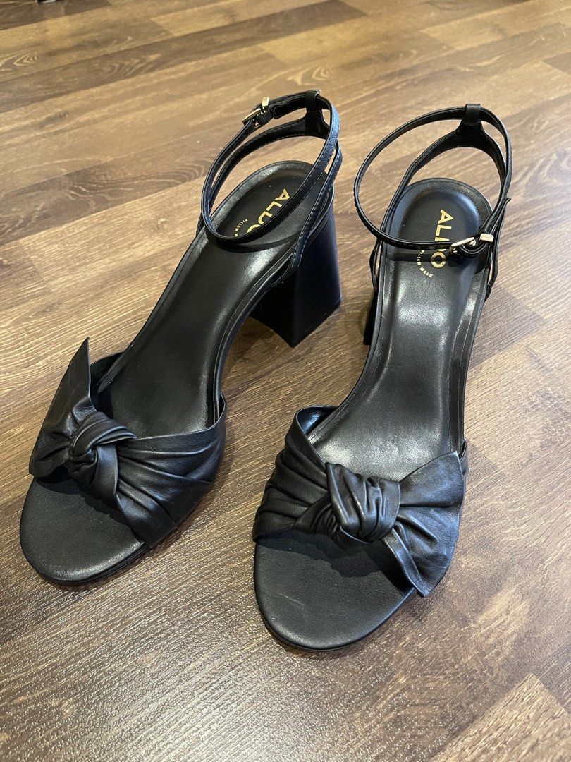 Aldo black open toe heels clearance