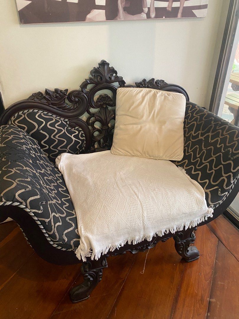 Antique Living Room Sofa Sala Set (Category: Sofas) located in Muntinlupa City. Submitted by mekgv (Listing ID 1316698605, Image 3). Description: 1960s Antique living set - in need of re upholstery 4 seater, 2pcs 1 seater, 2 pcs Long coffee middle table 2 side tables Slightly negotiable .