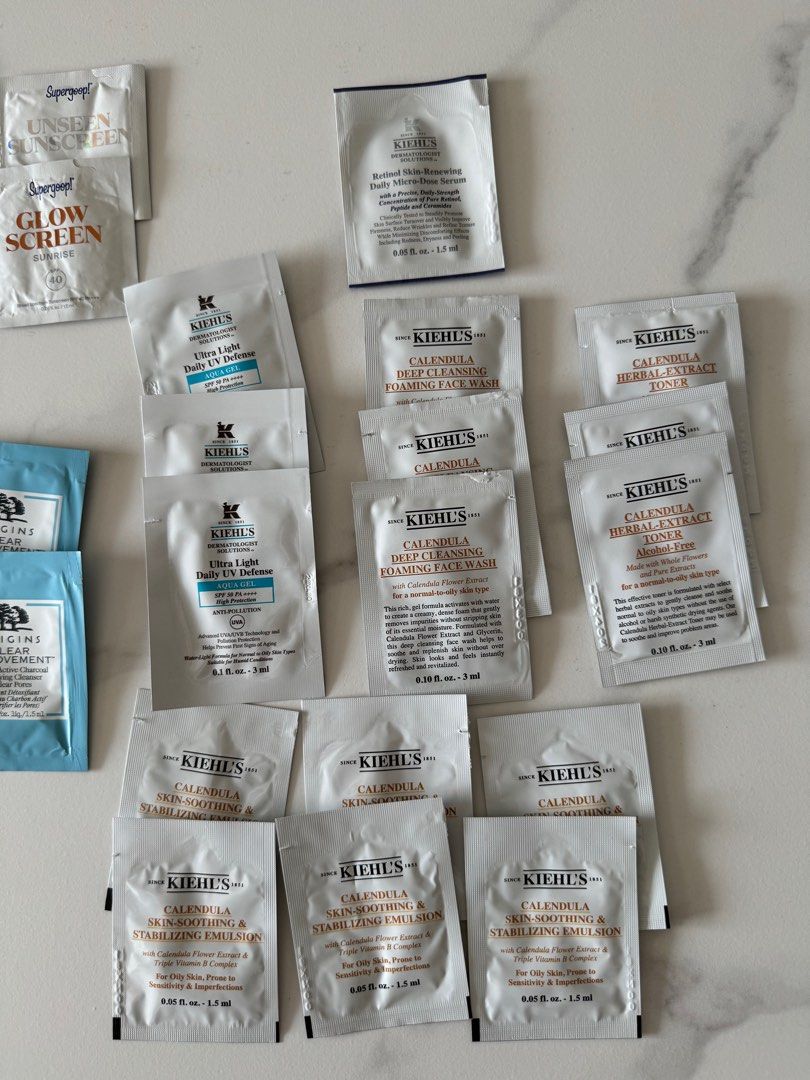 assorted skincare samples (Category: Face Care) located in Singapore. Submitted by Juz_new (Listing ID 1316631917, Image 3). Description: selling skincare samples at $0.20 each sample samples were given this year, brand new feel free to message me for more .