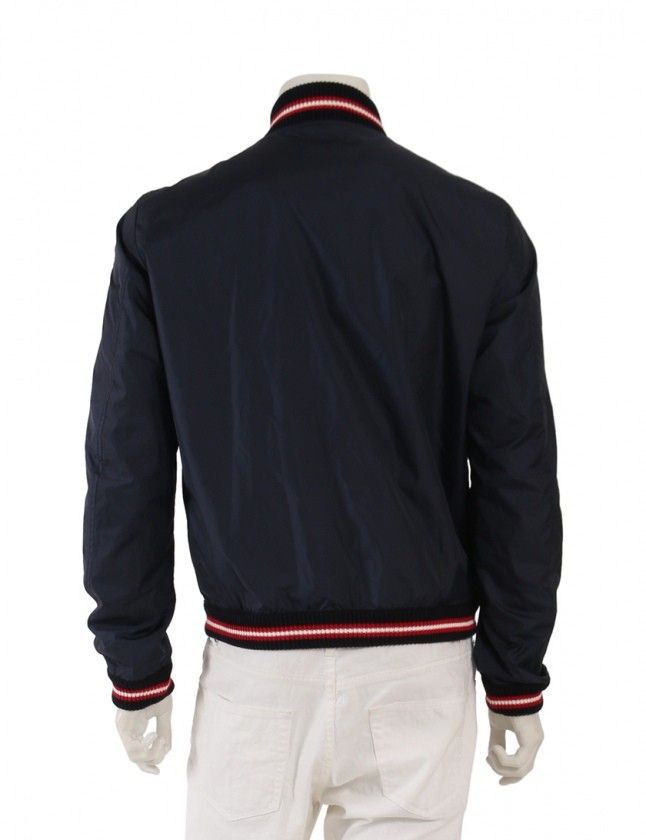 authentic moncler dubost bomber jacket nylon in navy blue