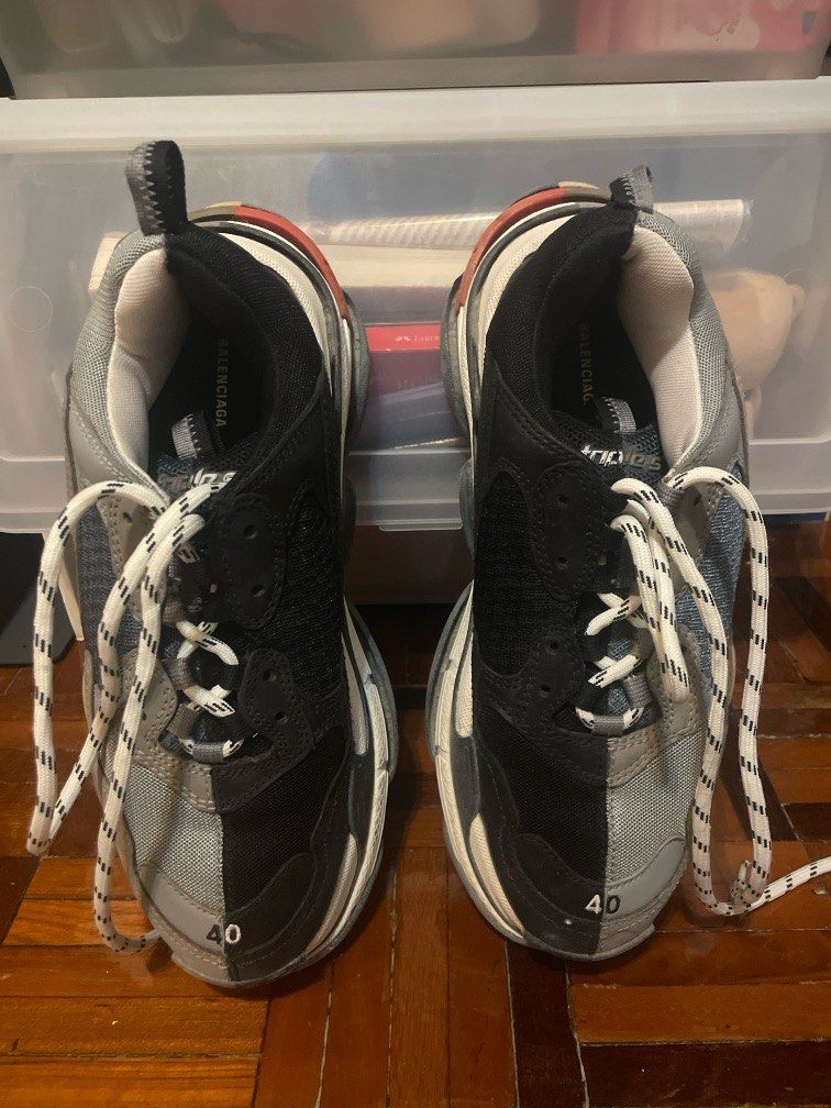 Balenciaga triple s split black grey cheap