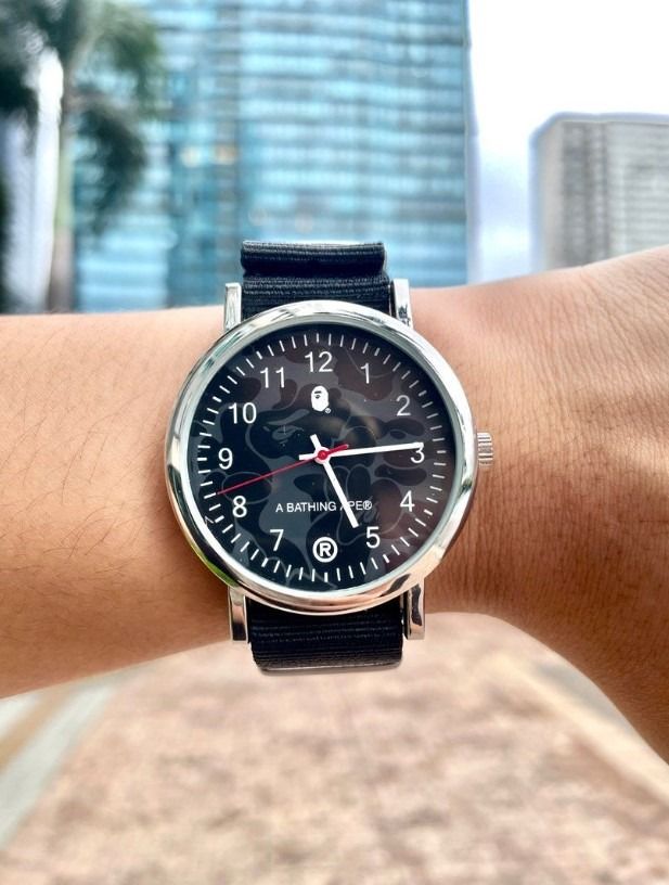 BAPE Big Face Military Field Watch Men s Fashion Watches Accessories Watches on Carousell