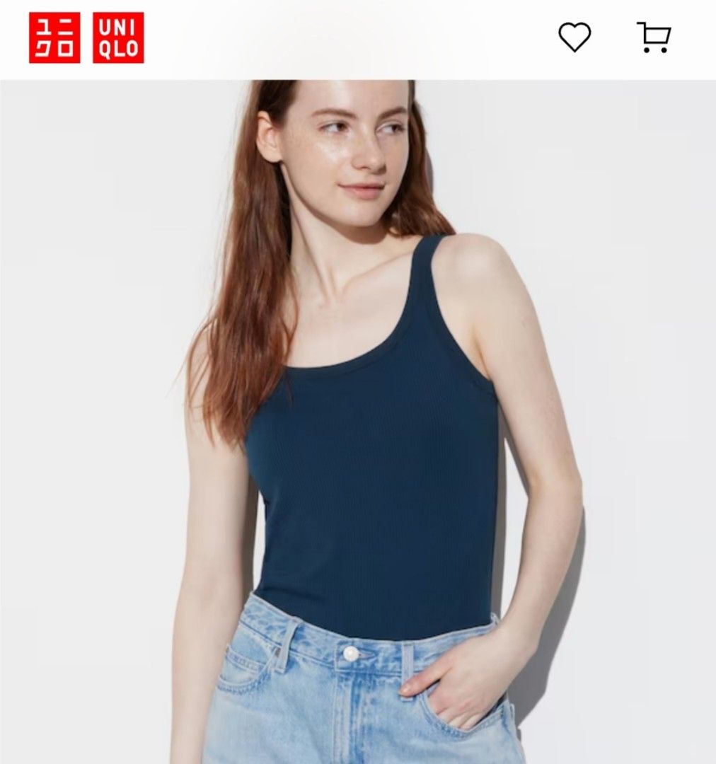 BN Uniqlo Bra tops Airism cotton M Black, Women's Fashion, Tops