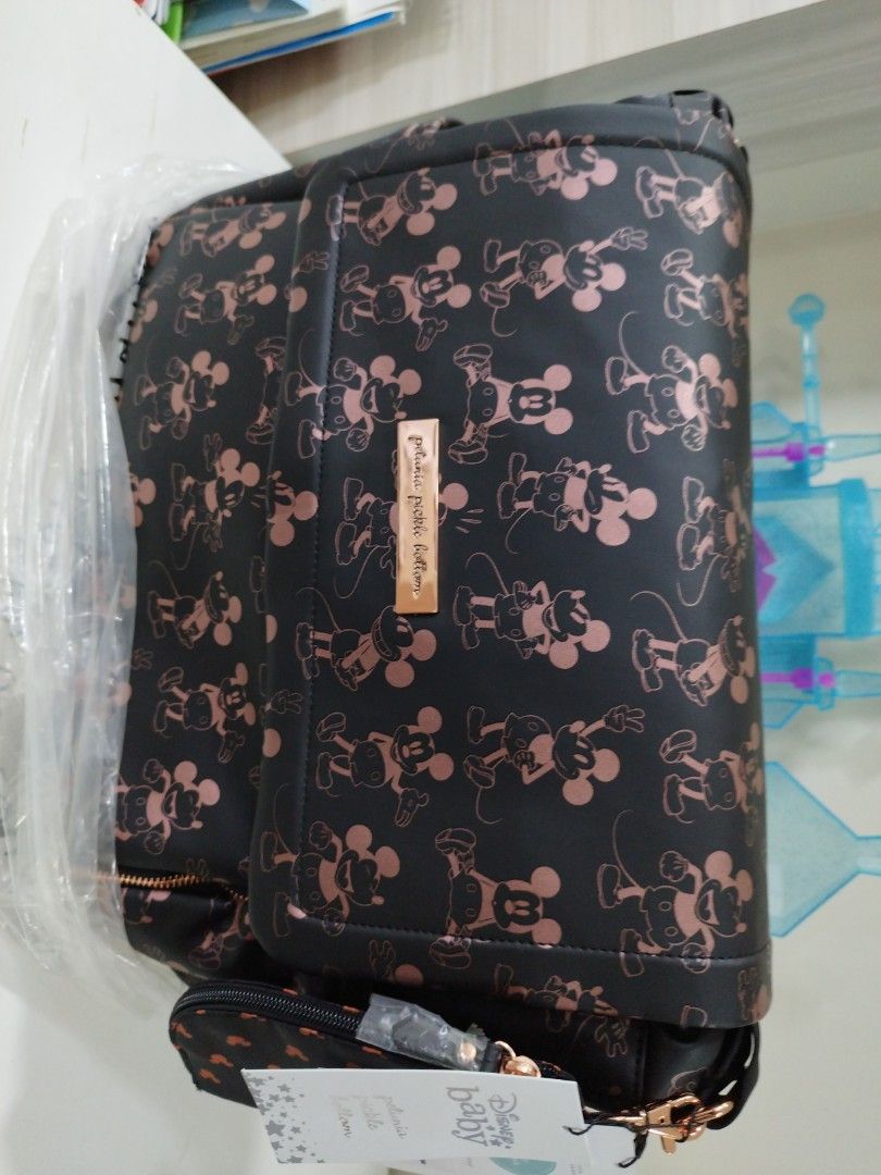 Boxy backpack metallic mickey mouse petunia pickle bottom Women s Fashion Bags Wallets Backpacks on Carousell