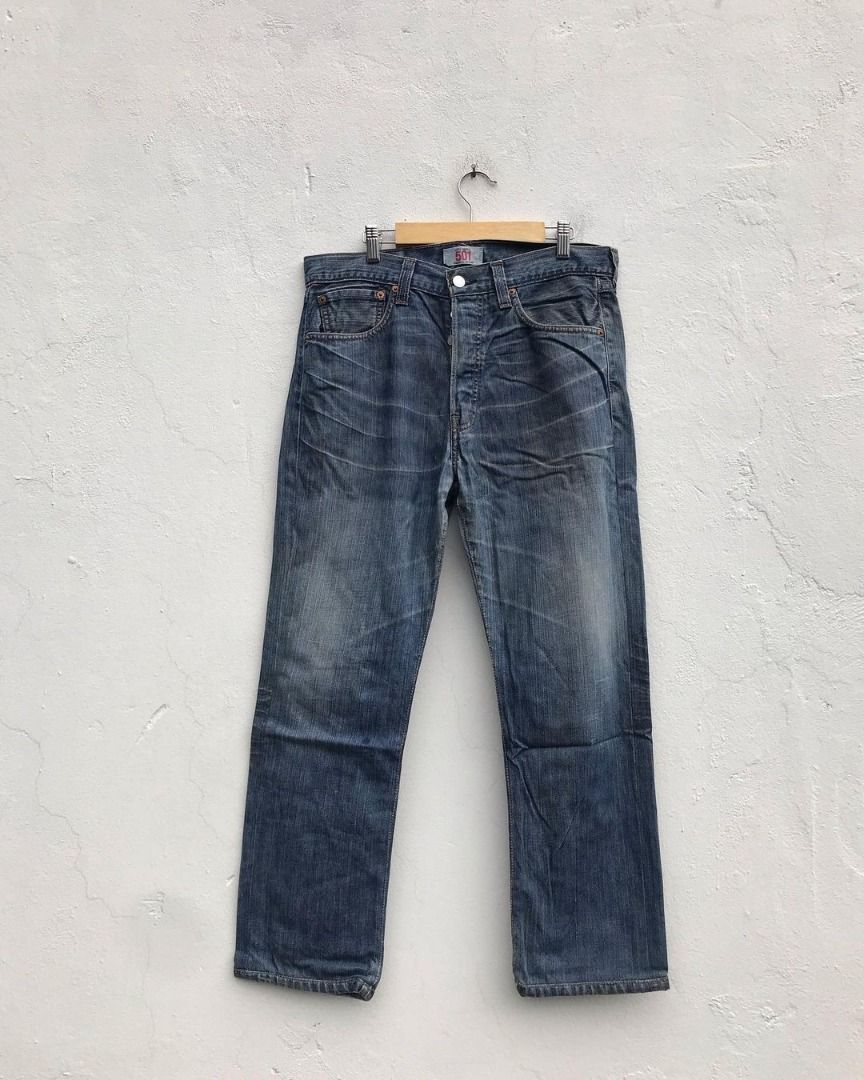 CELANA JEANS FADING LEVIS 501 VINTAGE ORIGINAL SECOND, Fesyen Pria