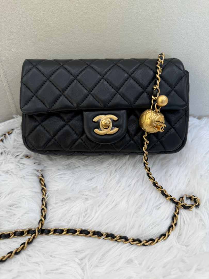 Chanel Mini Rectangular Black GHW, Luxury, Bags & Wallets on Carousell