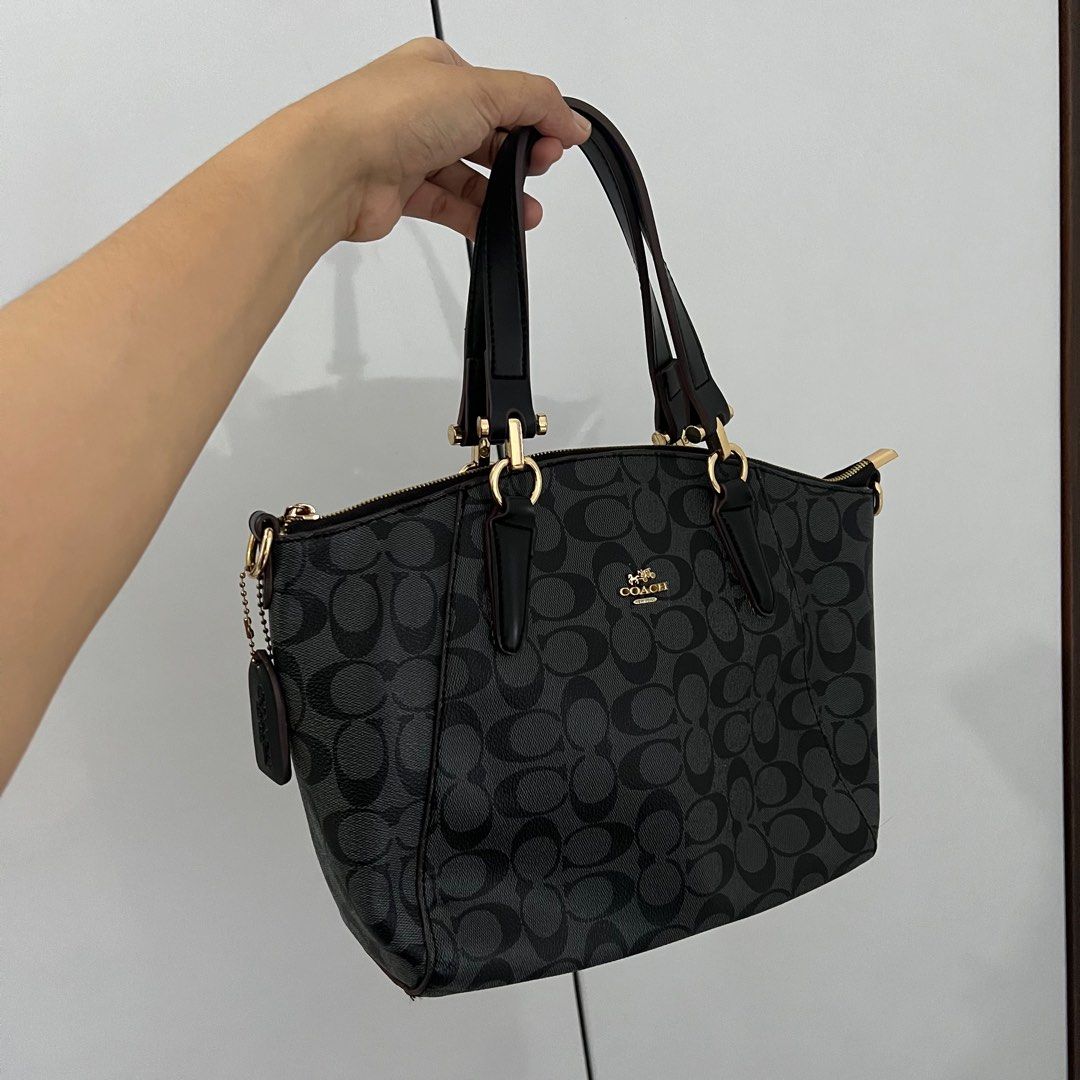 Crossbody Coach Small Kelsey Signature Coach Black Gray Small