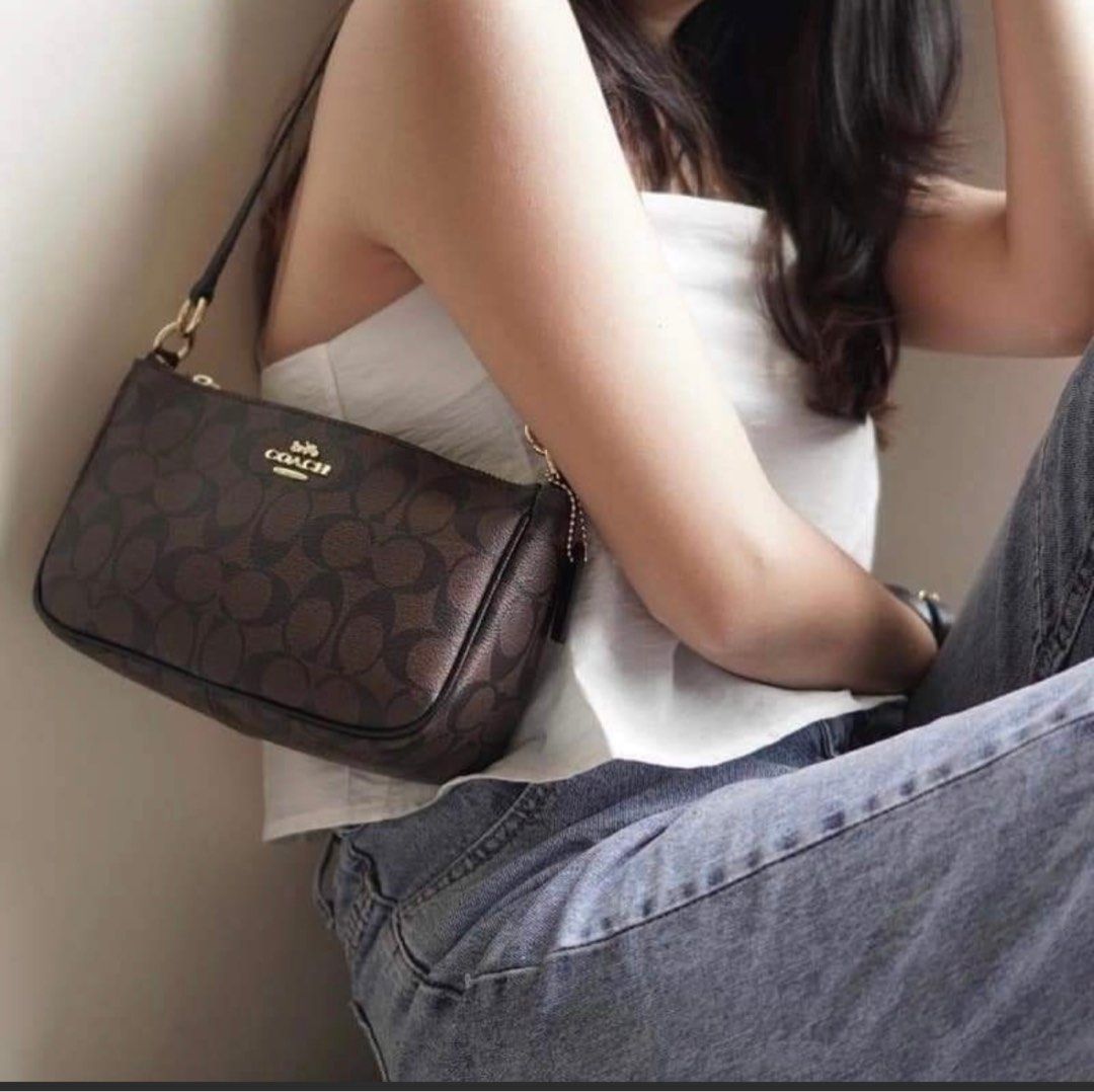Coach Messico Top Handle Pouch In Signature Crossbody Bag Black Brown Luxury Bags Wallets on Carousell