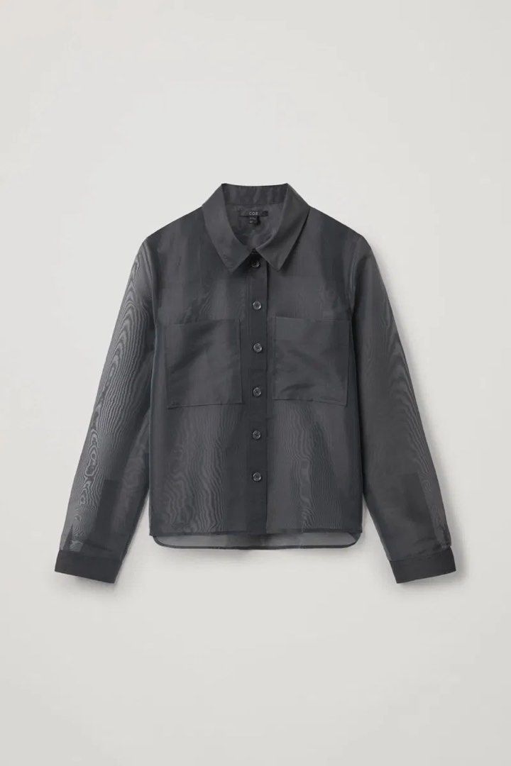 COS Sheer Shirt With Patch Pockets Women s Fashion Tops Shirts on Carousell