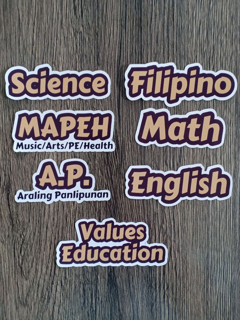Customized subject label sticker (cutout), Hobbies & Toys, Stationary ...