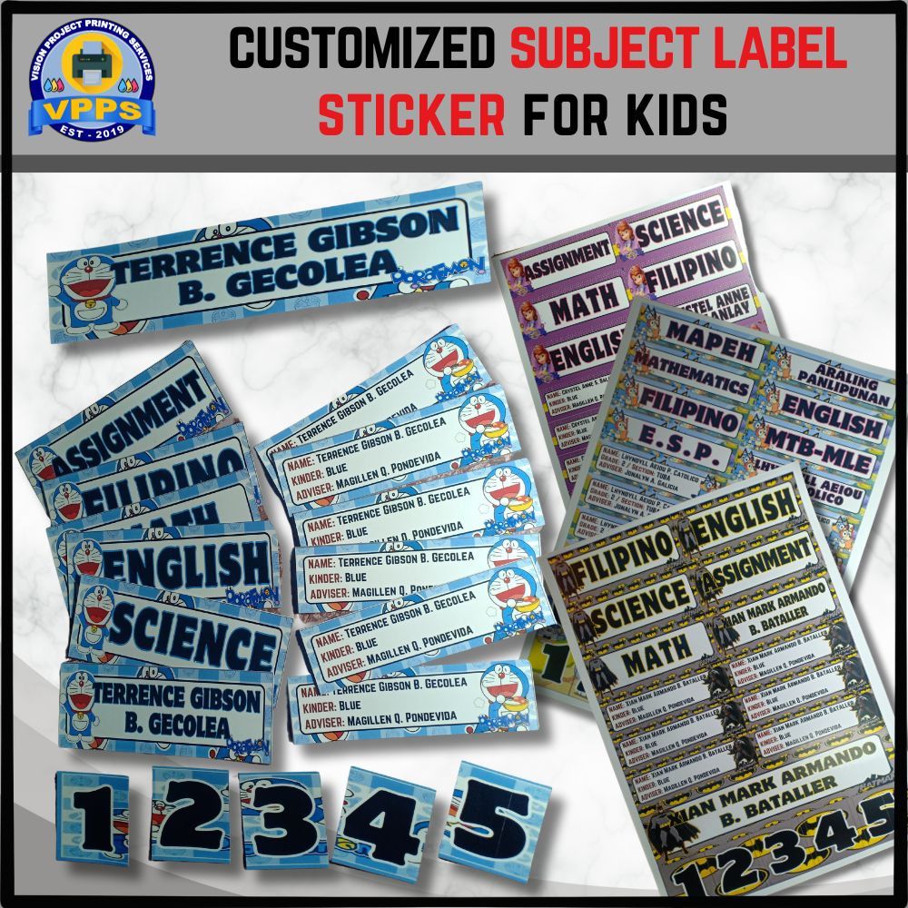 Customized subject label sticker (cutout) (Category: Art & Prints) located in Calamba. Submitted by onnycks11 (Listing ID 1316769372, Image 1). Description: SUBJECT STICKER LABEL CUSTOMIZED FREE LAYOUT Cut out Subjects Printed in sticker photo paper high quality print waterproof, fade proof, scratch proof NO CANCELLATION PLEASE. THIS IS CUSTOMIZED. Thank you!!.