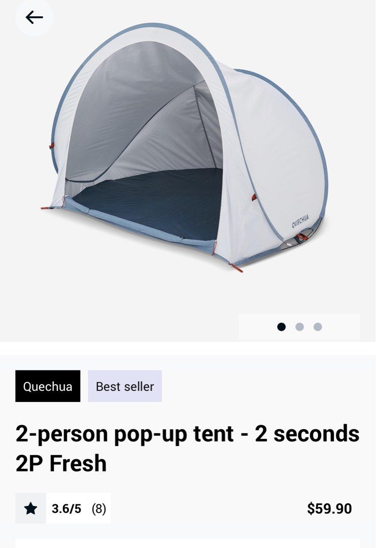 Decathlon Shelter Abris Sports Equipment Hiking Camping on Carousell
