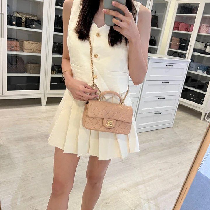 Est Retail $8500❗️ Chanel Top Handle Mini Rectangle Flap in 21A