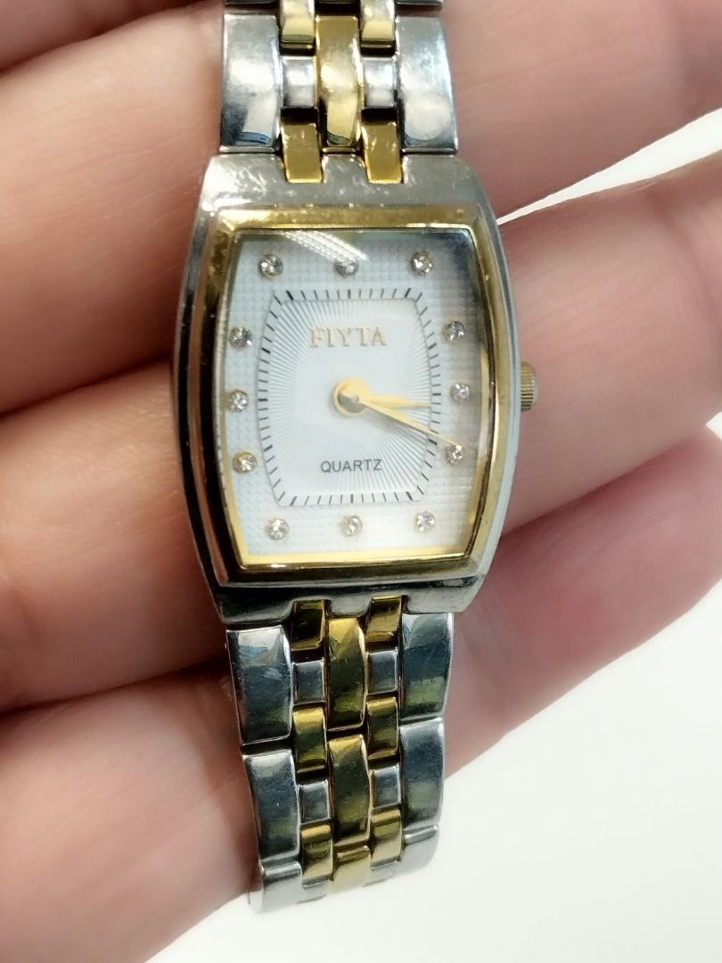 White and silver ladies watch clearance