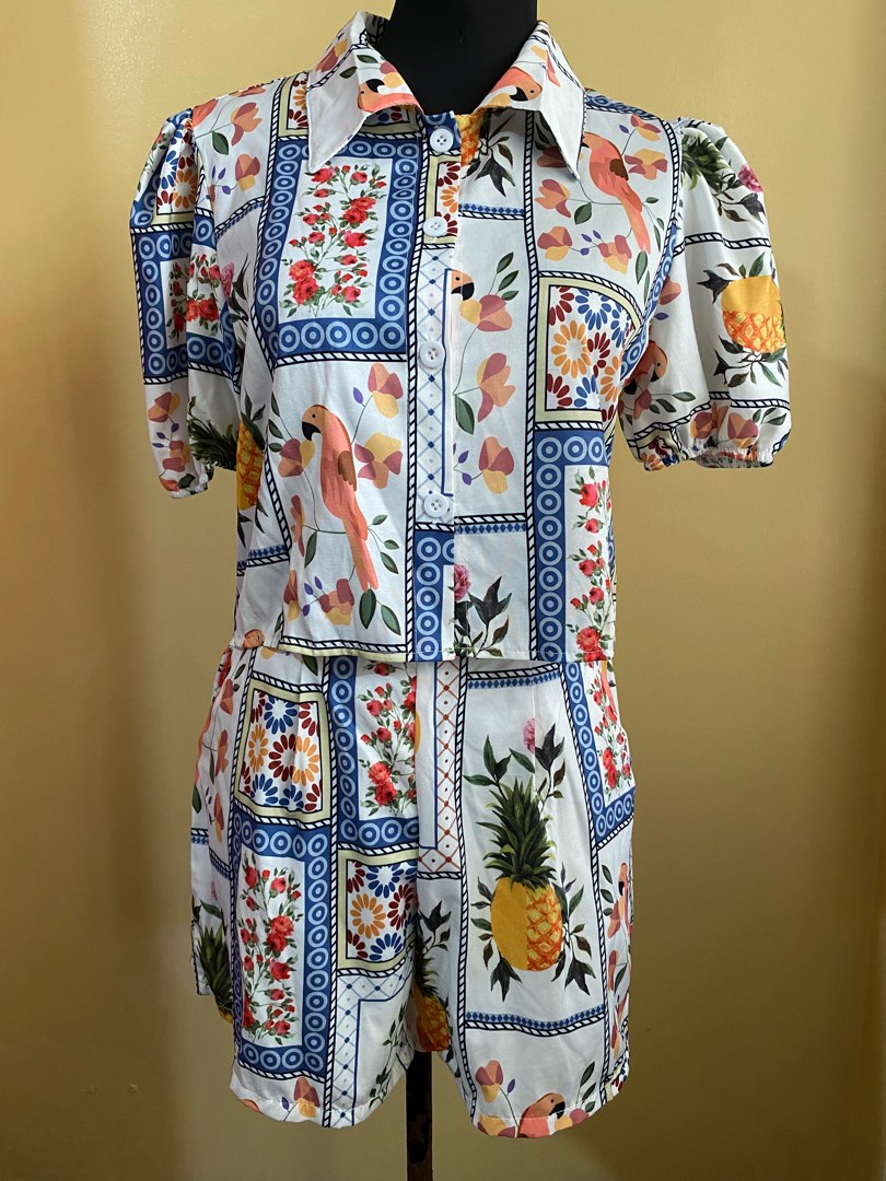 Snuggle Spot Women's Polyester Floral 3-4th Sleeve Co-Ord Set (Multicolor) main image 0