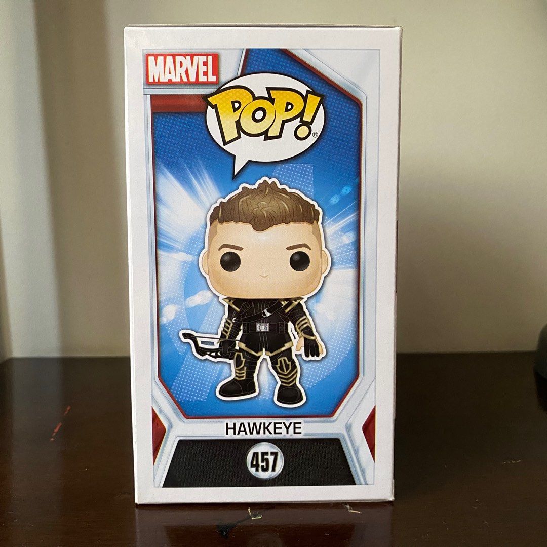 Funko Pop! Marvel Studios: Hawkeye (No. 457) from “Avenger: Endgame” (Category: Figurines & Statues) located in San Juan City. Submitted by androme.dan (Listing ID 1316785978, Image 2). Description: Funko Pop! Marvel Studios: Hawkeye (No. 457) from “Avenger: Endgame” ⭐️ Condition: 10/10 ⭐️ Never out of the Box ⭐️ RFS: Decluttering ⭐️ Comes with FREE Protector (additional 50 for BOSS).