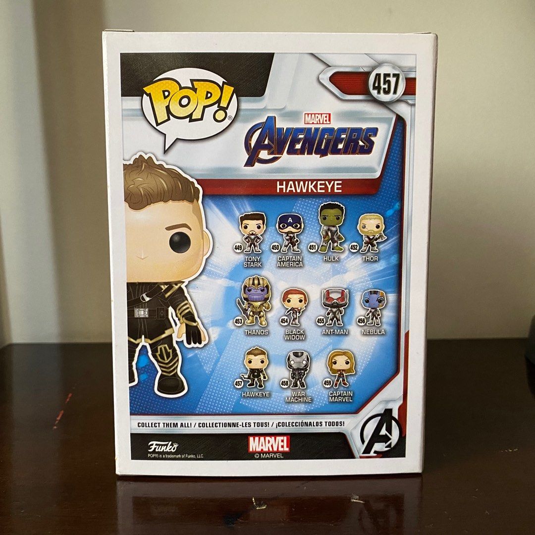 Funko Pop! Marvel Studios: Hawkeye (No. 457) from “Avenger: Endgame” (Category: Figurines & Statues) located in San Juan City. Submitted by androme.dan (Listing ID 1316785978, Image 3). Description: Funko Pop! Marvel Studios: Hawkeye (No. 457) from “Avenger: Endgame” ⭐️ Condition: 10/10 ⭐️ Never out of the Box ⭐️ RFS: Decluttering ⭐️ Comes with FREE Protector (additional 50 for BOSS).