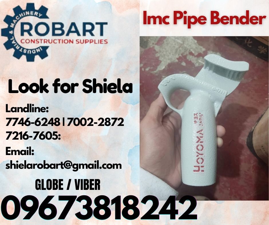Imc Pipe Bender (Category: Construction Tools & Equipment) located in Caloocan City. Submitted by shielaroba44709 (Listing ID 1316638287, Image 1). Description: Imc Pipe Bender 1'' 𝑹𝑶𝑩𝑨𝑹𝑻 𝑪𝑶𝑵𝑺𝑻𝑹𝑼𝑪𝑻𝑰𝑶𝑵 𝑺𝑼𝑷𝑷𝑳𝑰𝑬𝑺 Office Address: 1405 Yuseco St. Sta Cruz Manila SEND US MESSAGE FOR INQUIRIES ‼️ ‼️ Call: 09673818242 / 09662708845 Vibr - (09673818242) Landline: (𝟩𝟩𝟦𝟨-𝟨𝟤𝟦𝟪) / (𝟩𝟢𝟢𝟤-𝟤𝟪𝟩𝟤) / (𝟩𝟤𝟣𝟨-𝟩𝟨𝟢𝟧) *𝑳