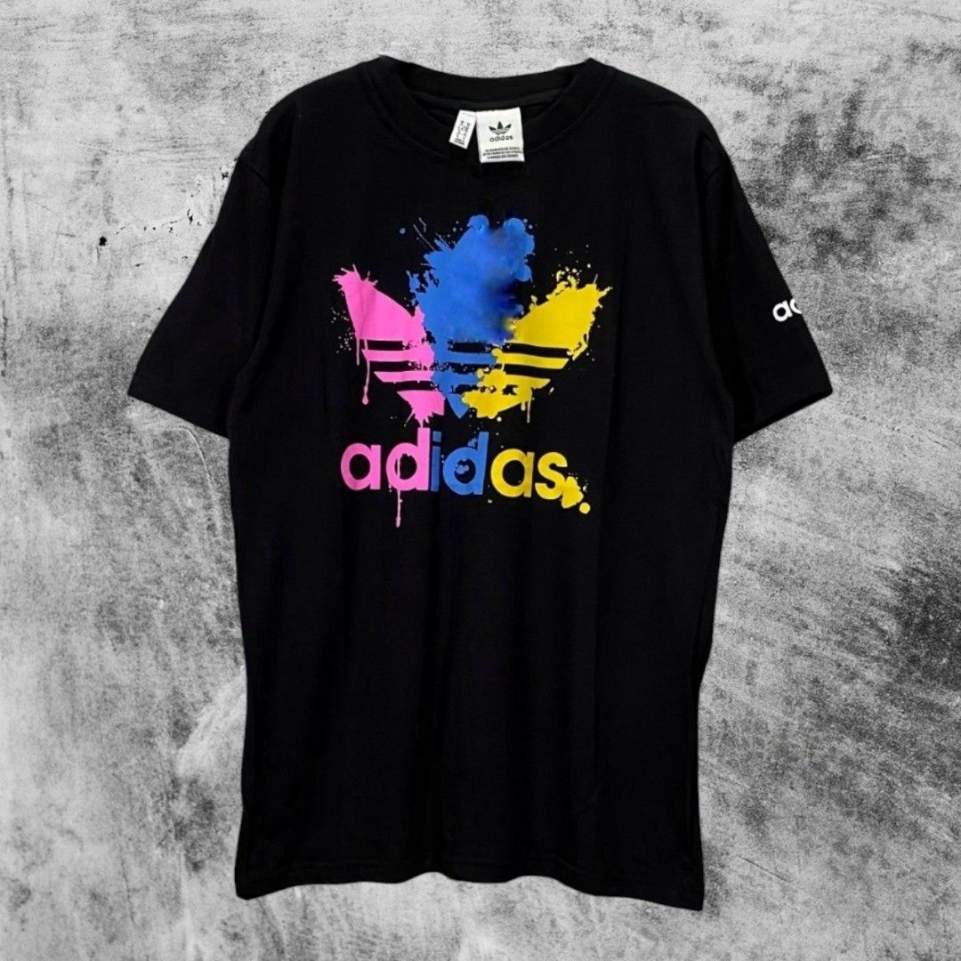 Kaos T-Shirt Adidas Trefoil Spray Hitam