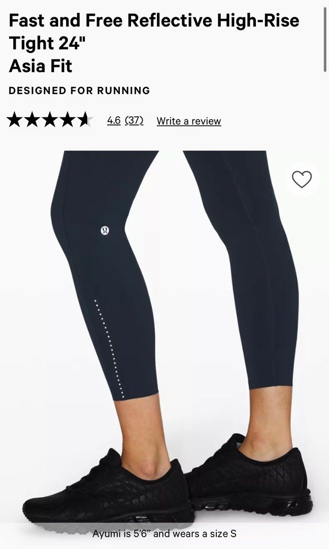 Lululemon FAST AND FREE high rise Tights XS Asia Fit 24 True Navy