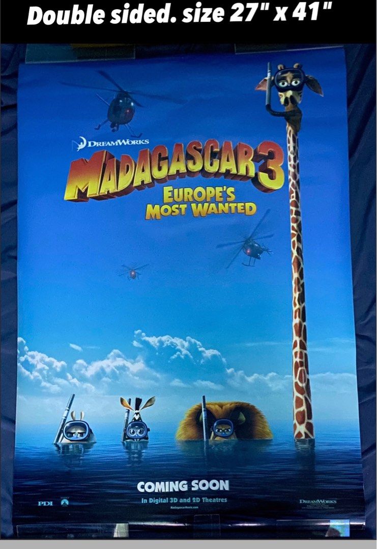 Madagascar movie original memorabilia . topper