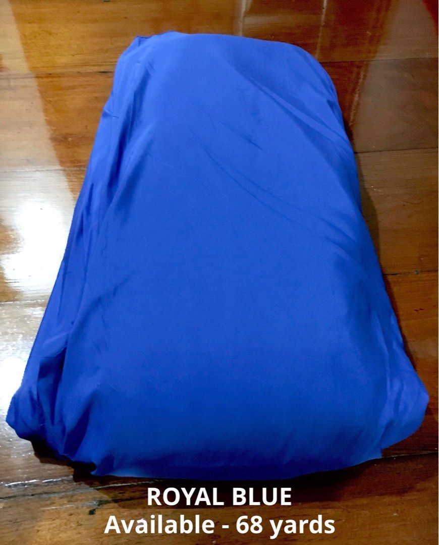 Micro Fibre Polyester (Category: Table Linen & Textiles) located in Kawit. Submitted by goodiestogo (Listing ID 1316688990, Image 2). Description: TAKE ALL = P10,000 Shipping is not included and will vary on location. Available Fabric: - Aqua Blue (71 yards / no picture) - Royal Blue (68 yards) - Burgundy (50 yards) - Teal (50 yards) - Beige/Cream (36 yards) TOTAL = 275 yards.