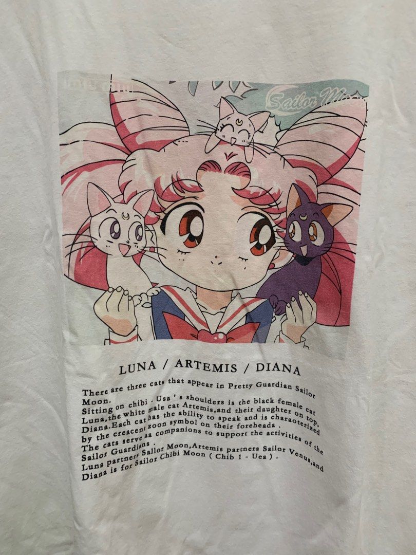 Miu Miu x Sailor Moon shirt (Category: Luxury Apparel) located in Calamba. Submitted by mineyourscollection (Listing ID 1316808574, Image 2). Description: Preloved In good condition Issue: minimal stains, barely noticeable Size: width: 20 inches; length: 23.5 inches Best fit medium for women .