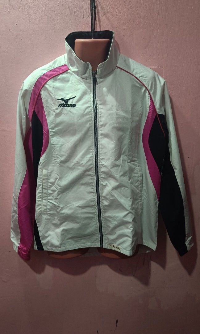 Mizuno WINDBREAKER WHITE PINK BLACK Men s Fashion Coats Jackets and Outerwear on Carousell