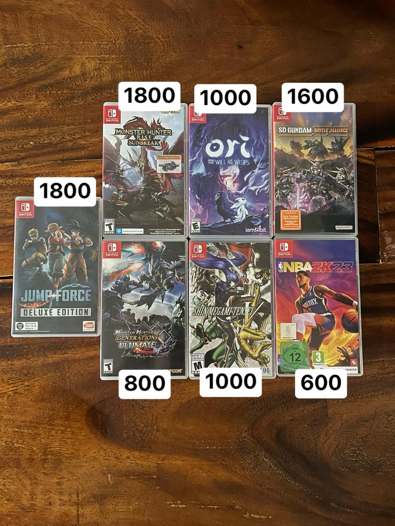 Nintendo Switch Games - Jump Force, Monster Hunter, Ori, Gundam, NBA ...