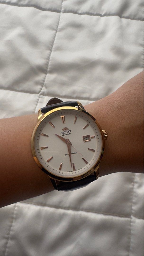 Orient Bambino (Category: Men's Watches) located in Pasig City. Submitted by liberty_closet_ph (Listing ID 1316636785, Image 1). Description: ‼️Orient Bambino by Seiko‼️ - Automatic - Genuine leather strap - With box - Guaranteed authentic - Pre-owned selling price in the market is 9-13k - Selling low!!!! #watch #menwatch #womenwatch #orient #seiko #orientbambino #automaticwatch #genuineleatherwatch #leather #watch .