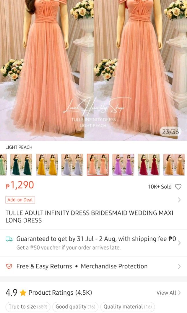 Light peach infinity dress new arrivals