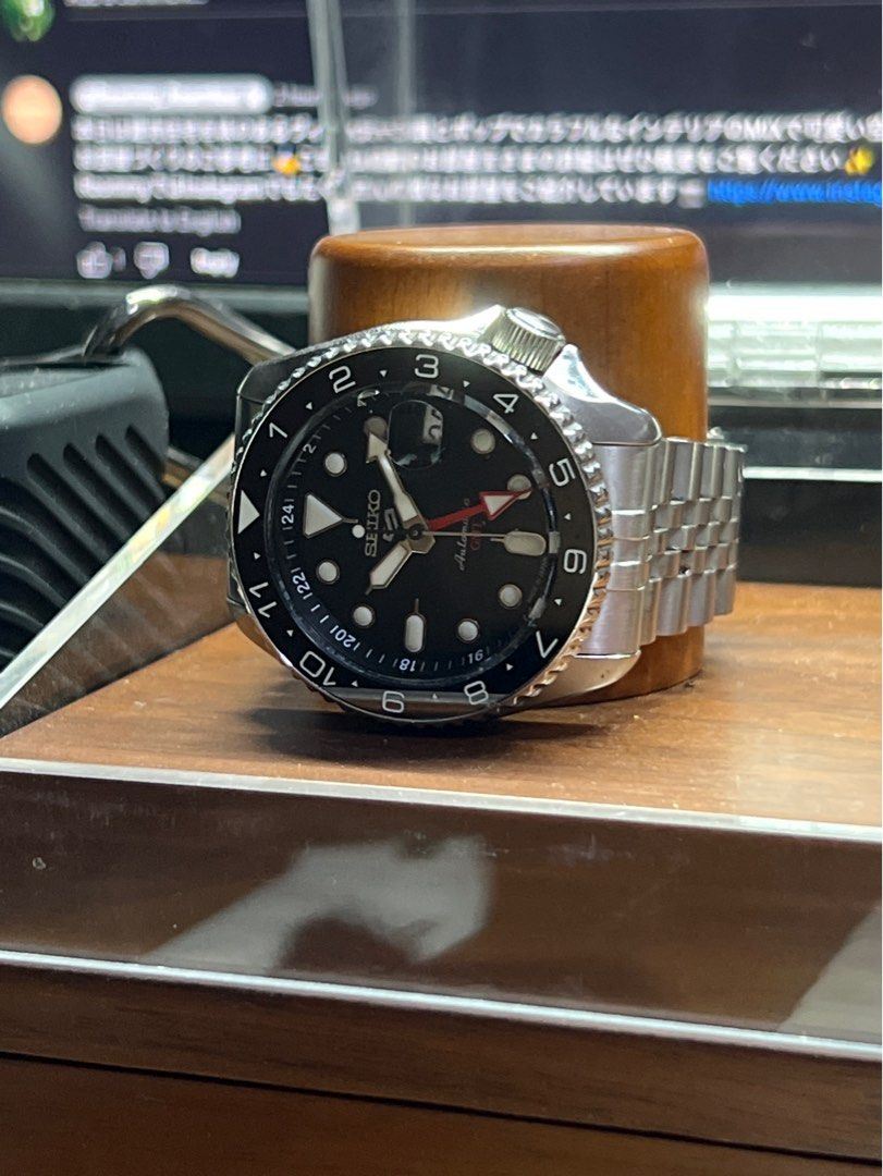 JDM Seiko 5 GMT SSK001 with fully lumed bezel from Long Island Watch Luxury Watches on Carousell