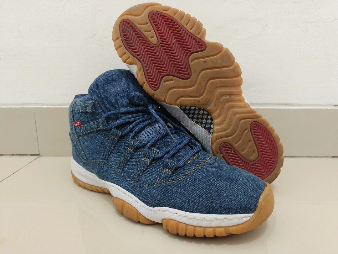 Sepatu Jordan 11 Denim Fesyen Pria Sepatu Sneakers di Carousell