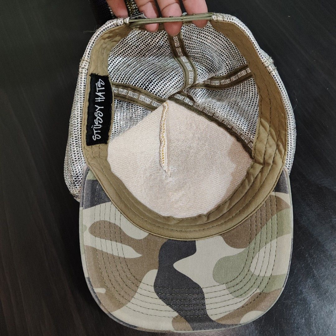 Stussy CamounTrucker Cap (Category: Caps & Hats) located in Puerto Princesa. Submitted by theoldtreasures (Listing ID 1316751206, Image 2). Description: Issue(s): minor loose stitching, fading, and stain Still presentable due to age Color may vary due to lightning Manage your expectations. Thrifted‼️.