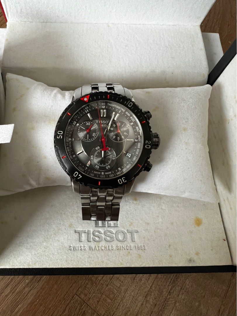 TISSOT T Sport PRS200 Chronograph Black Dial Men s Watch T0674172105100