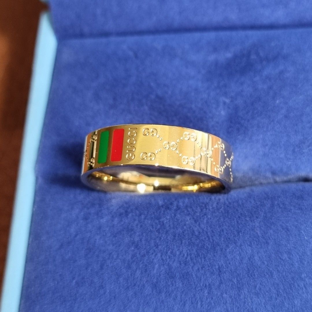 Gucci ring gold red and green cheap