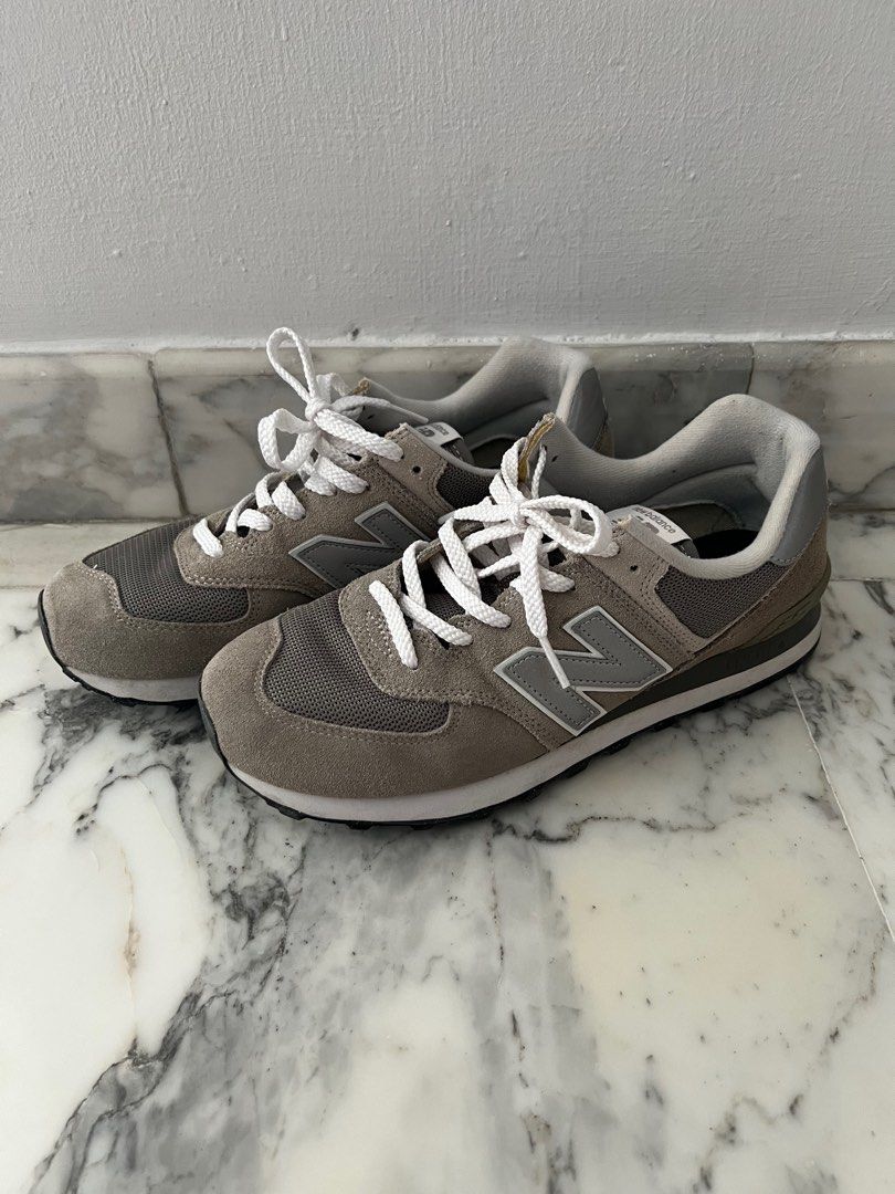 US New Balance 574 Core Grey With White, Men's Fashion