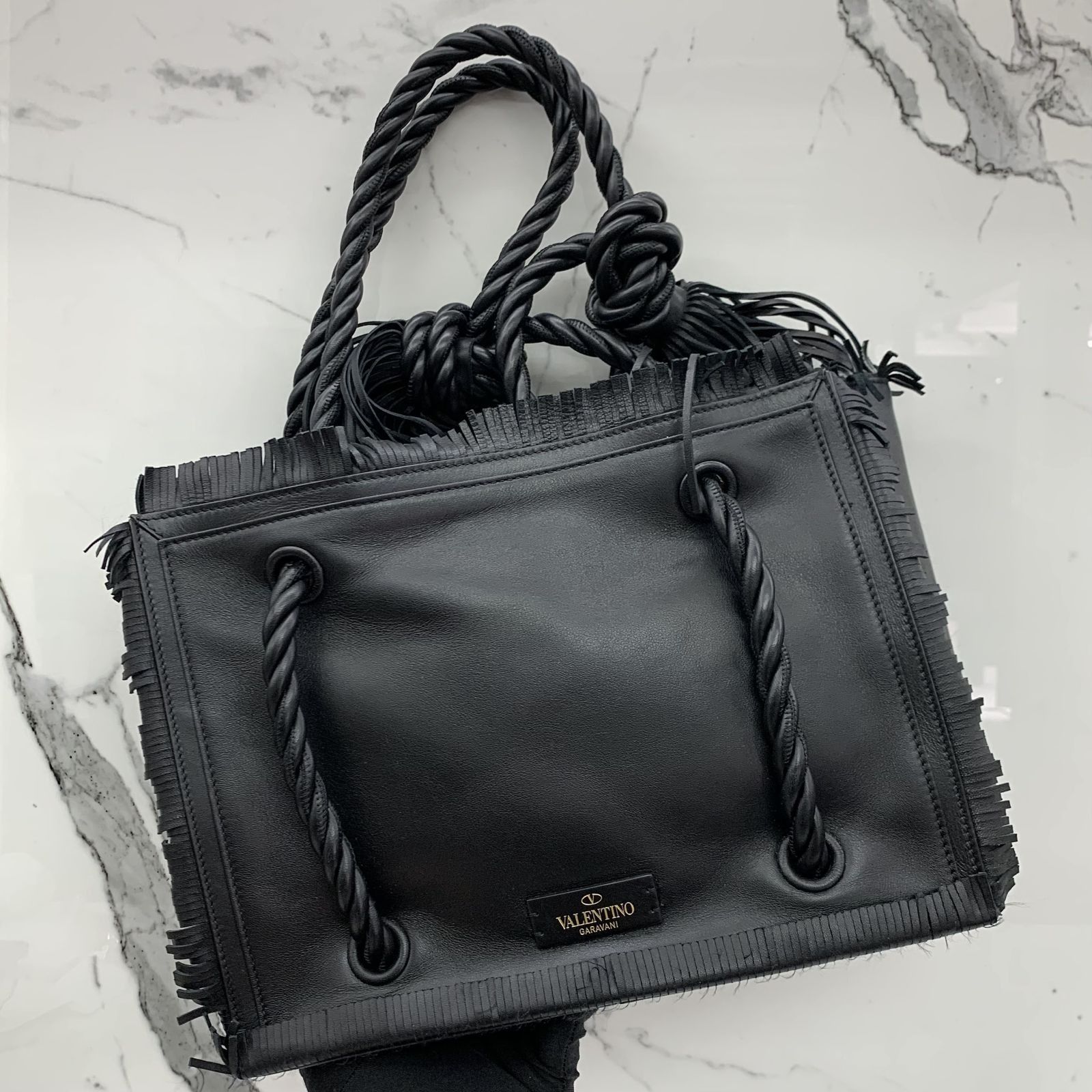 Valentino black tassel bag top