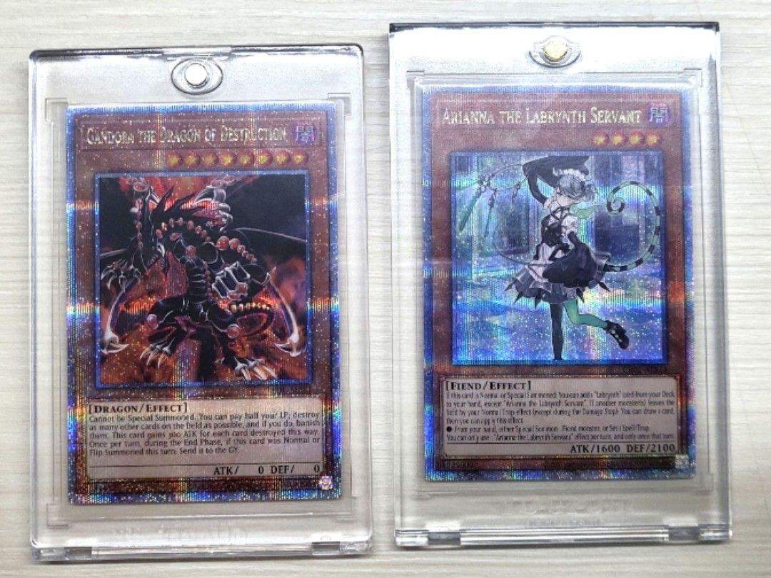 YUGIOH] Gandora the Dragon of Destruction (LEDE-AES01) & Arianna the  Labrynth Servant (CR02-AES14) QCSR, Hobbies & Toys, Toys & Games on  Carousell
