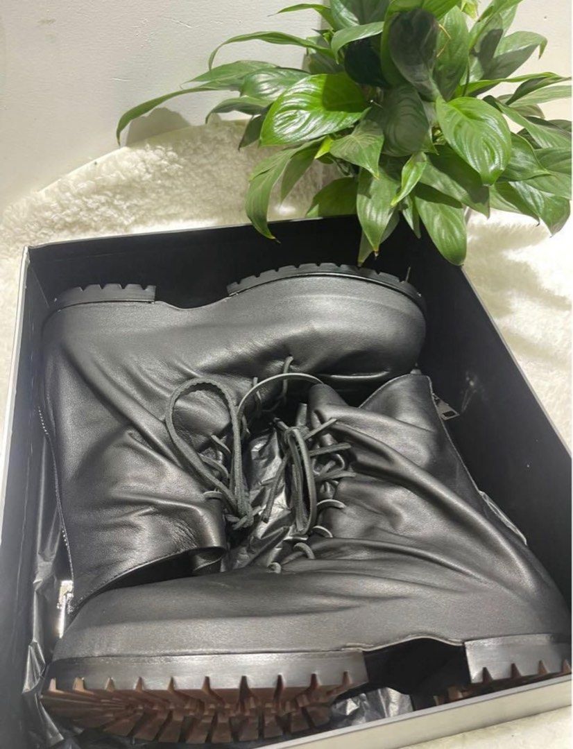 全新424 on fairfax ankle lace-up fastening boots 皮革拉鍊靴 男靴
