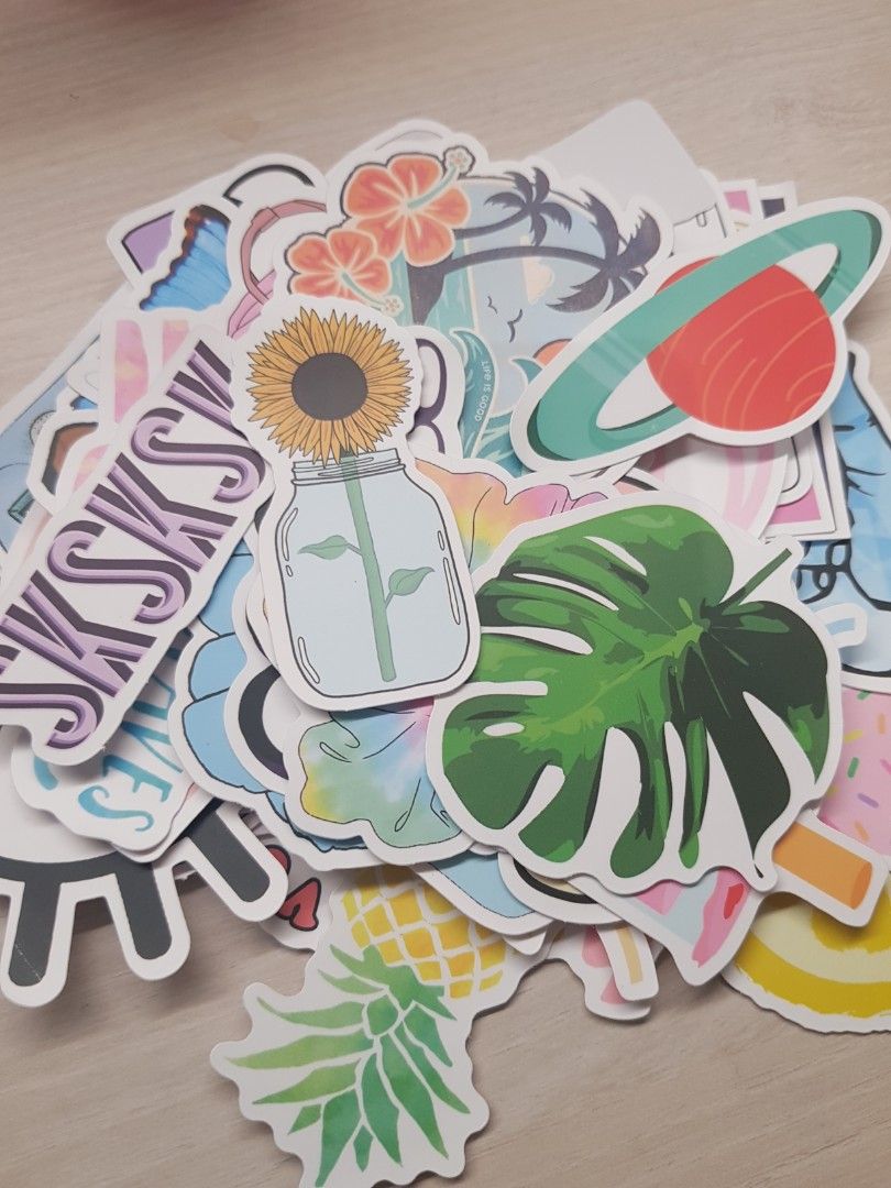 50+ waterproof sticker pack, Hobbies & Toys, Stationery & Craft, Art ...
