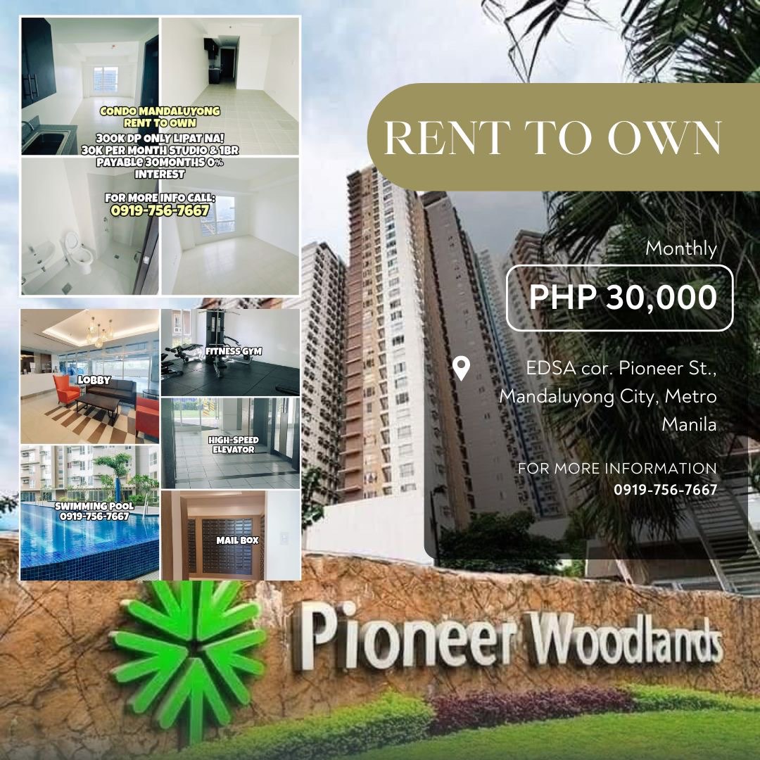 CONDO 1Br Studio Pioneer RENT TO OWN MANDALUYONG EDSA BONI MANILA