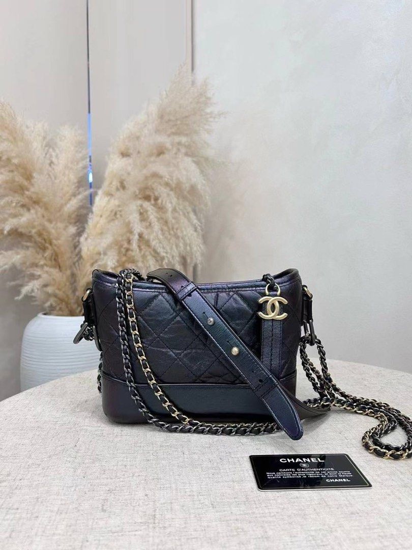 Authentic Chanel Iridescent Black Gabrielle Small