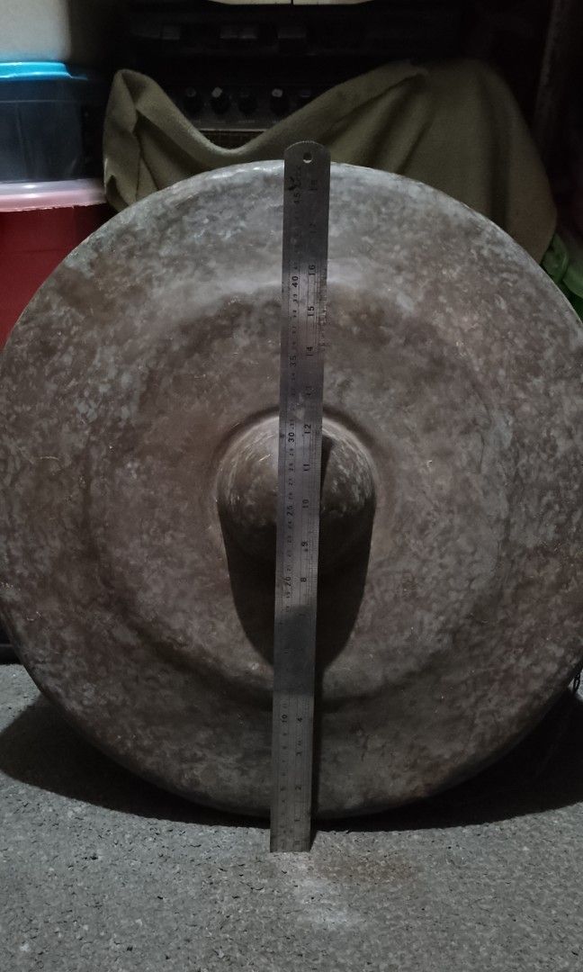 Agung (antique) (Category: Musical Instruments) located in Quezon City. Submitted by neverfoundland (Listing ID 1316944703, Image 1). Description: Agung (vintage) A traditional instrument used by our indigenous tribe in Mindanao. This piece has been in the family of the original owner since 1950's Some sign of used original patina as you see in the picture. Size 18 an unusual size of this instrument. Negotiable Payment thru bank or Gcash before d