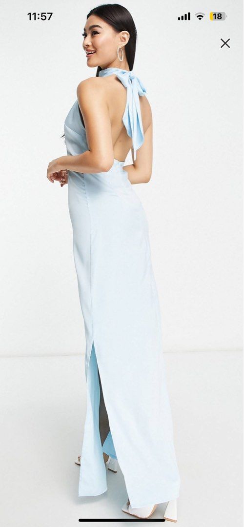 ASOS Unique 21 Tie Neck Split Hem Maxi Dress, Women's Fashion, Dresses &  Sets, Evening dresses & gowns on Carousell
