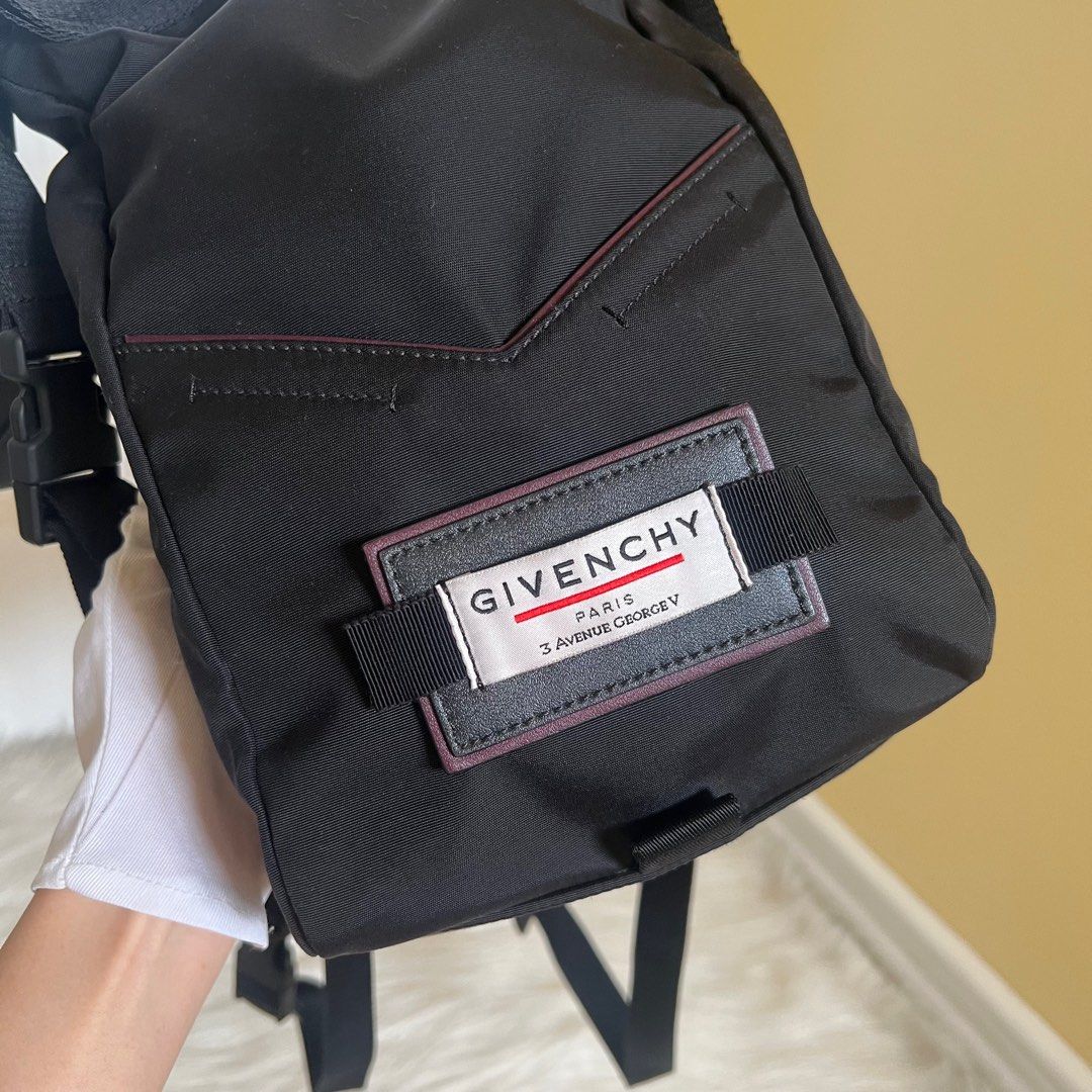 Authentic Preloved Givenchy Small Black Nylon Downtown Backpack (Category: Luxury Bags & Wallets) located in Quezon City. Submitted by tokyoluxestuff2013 (Listing ID 1316883441, Image 3). Description: LOWBALLERS WILL NOT BE ENTERTAINED 🚫 100% Guaranteed Authentic Preloved Givenchy Small Black Nylon Downtown Backpack Comes with dustbag Excellent condition Approx. 26cm W x 32cm H Onhand Shipping via LBC/Grab/Lalamove Add shipping fee No haggling N