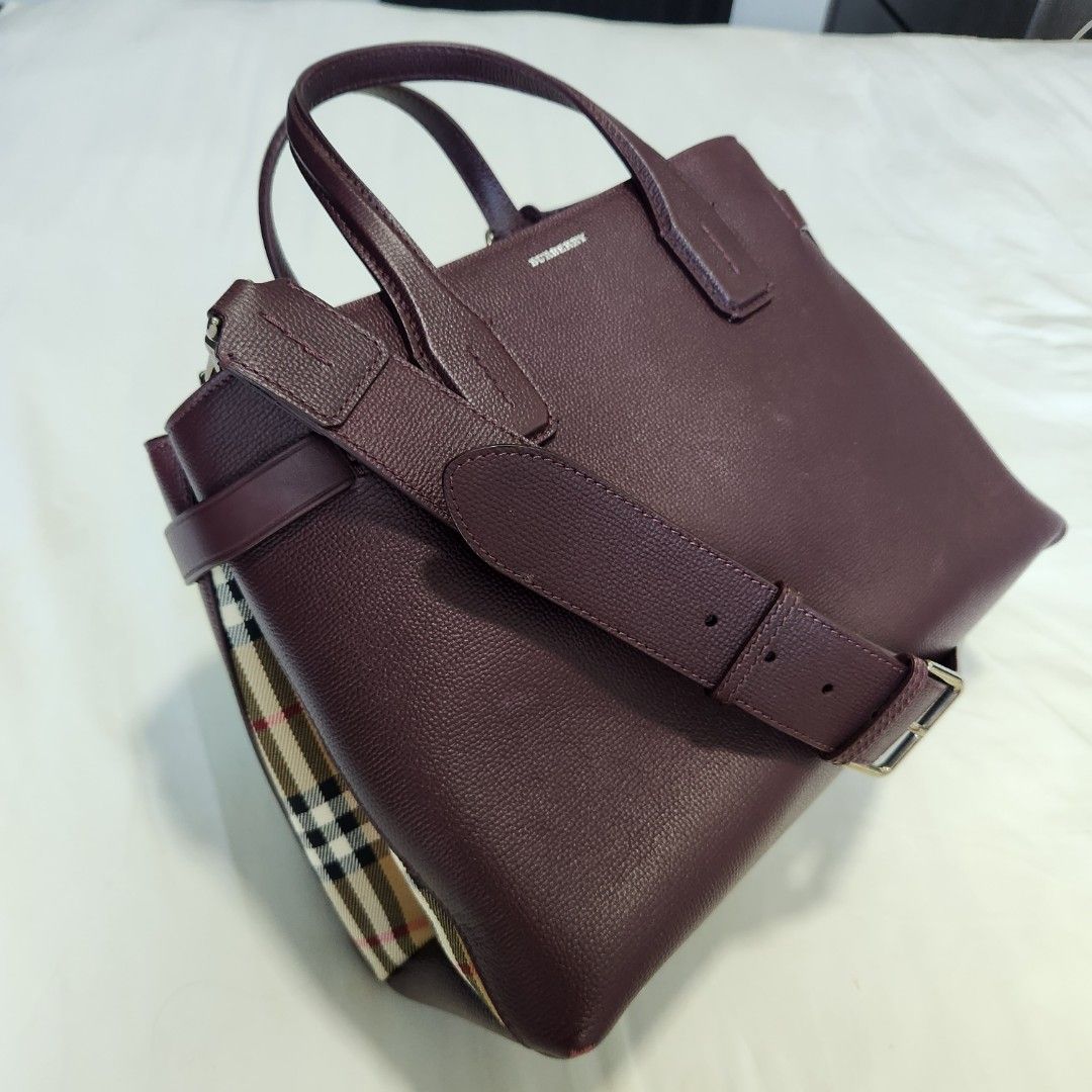 Burberry Burgundy Maroon Leather Bag